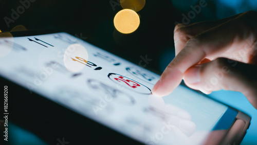 Man Counting Days To Christmas On His Tablet Calendar