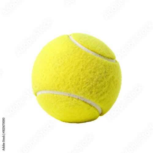 Bright Yellow Tennis Ball on a Plain Background Ready for a Match or Practice...