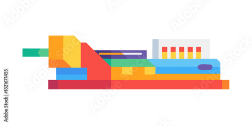 Colorful abstract printing machine vector ticket