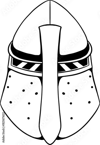 medievall mask head battle illustration