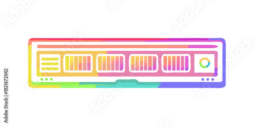 Colorful computer C P U with R G B lights and abstract elements