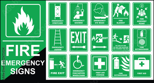Fire Emergency icons set vector file, Fire Emergency symbol set vector file.