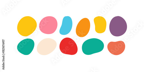 Colorful Organic Shapes on Transparent Background abstract 1