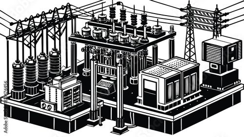 vector illustration of a factory
