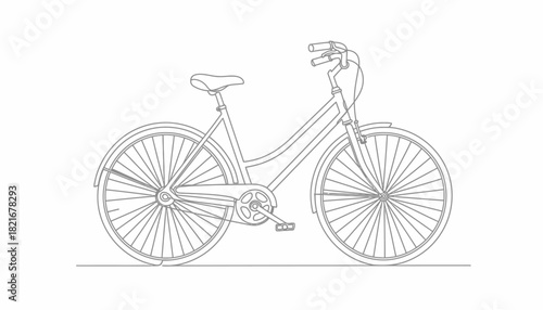 Classic bicycle line art for coloring books, educational resources, and design elements