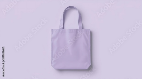 Plain lavender purple fabric tote bag mockup on a matching background. Blank reusable shopping bag for branding, design presentation, or eco-friendly concept