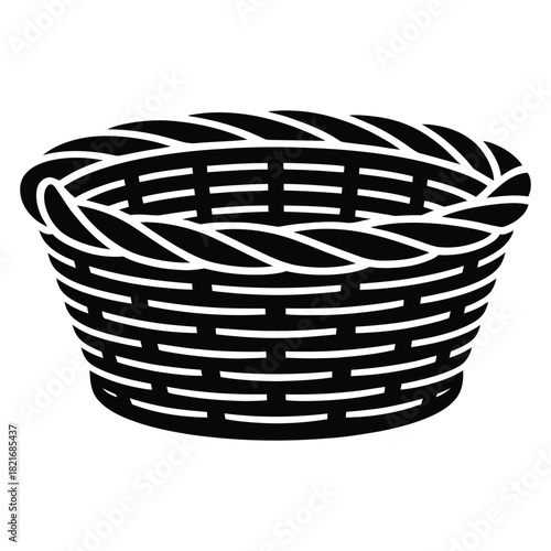 wicker basket vector illustration