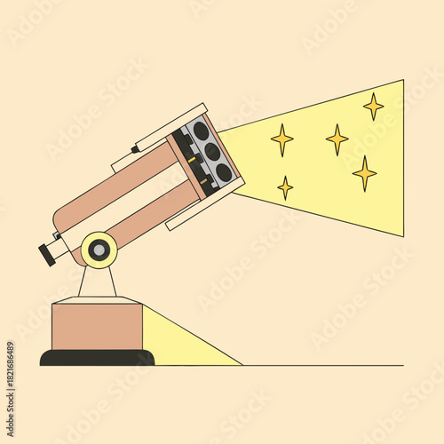 Telescope projecting stars onto a light beam