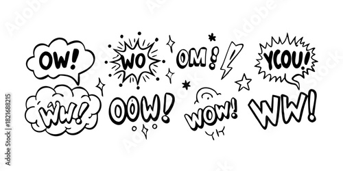 Comic Speech Bubbles with Tails talk bubble dialogue