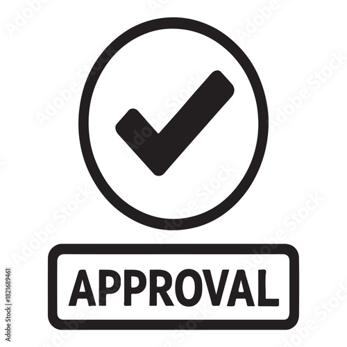 Approval check vector icon 