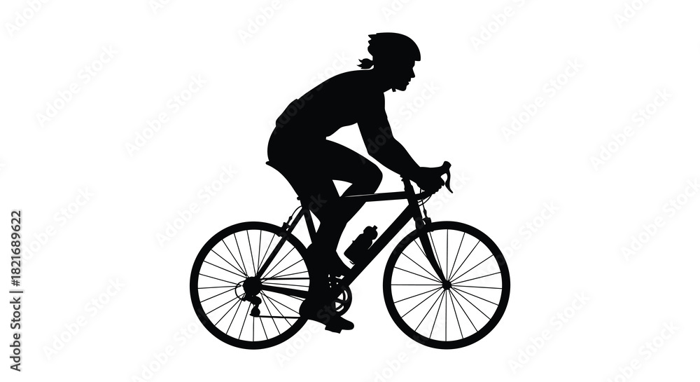 Fototapeta premium A cyclist in motion captured as a striking black silhouette