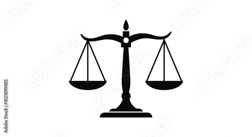 Scales of justice a symbol of balance and fairness black silhouette