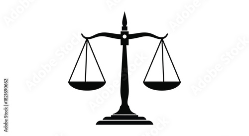 Scales of justice a black and white graphic representation silhouette