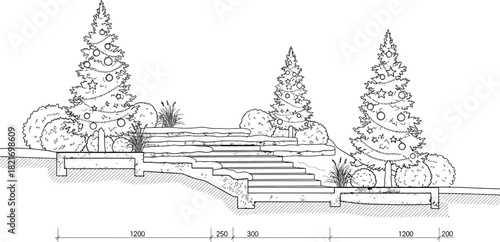 Holiday trees with stairs, add winter magic to your design