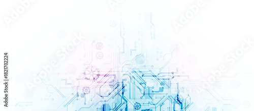 Technology abstract background. Hand drawn vector.