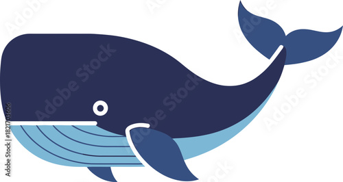 Playful depiction of a marine mammal displaying a joyful aesthetic and simplified features