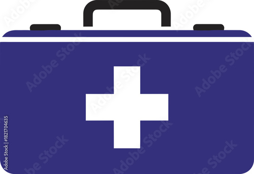 Stylized first aid kit icon, medical emergency preparedness and healthcare concept
