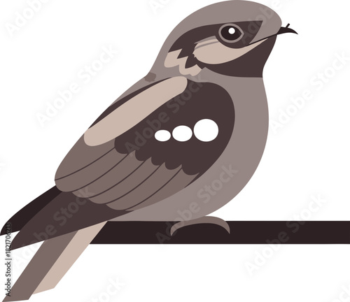 A stylized bird perched elegantly on a branch, showcasing nature's beauty and simplicity