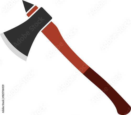 Axe illustration crafted for lumberjack work or symbolic depictions of conflict and tool usage