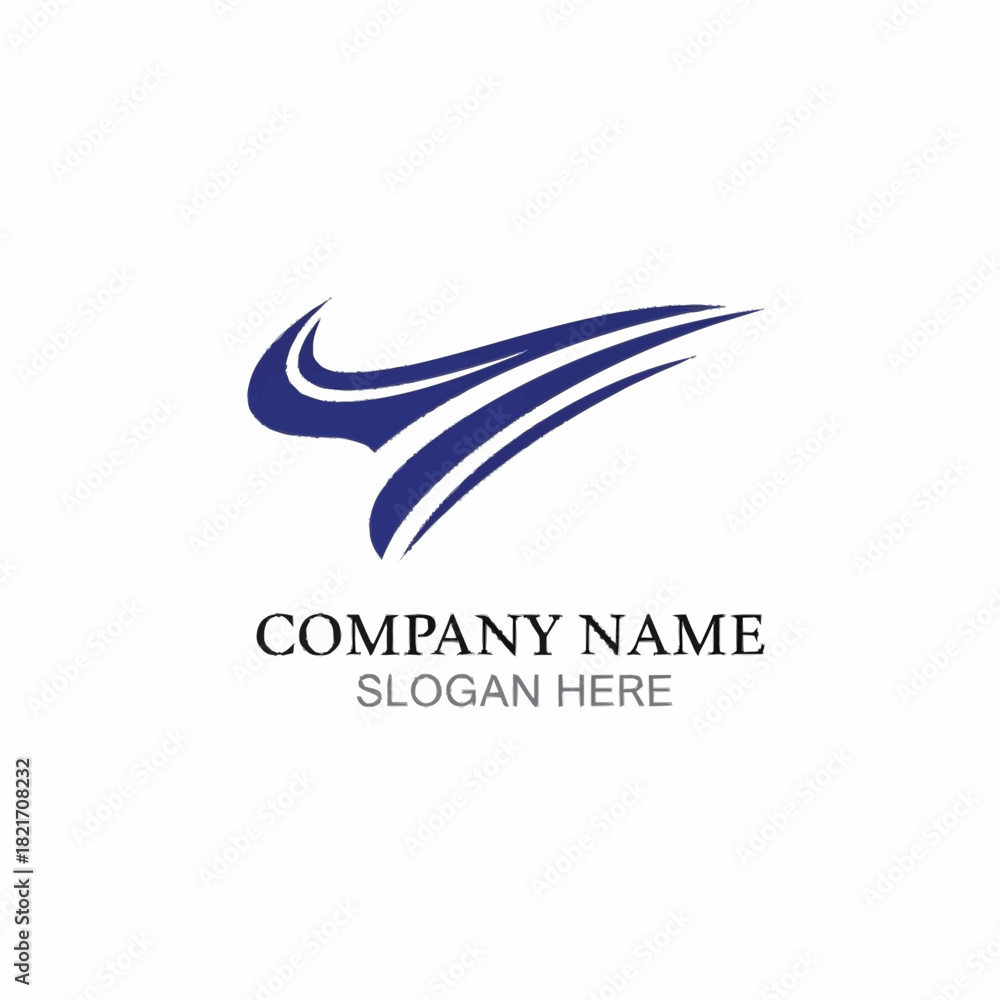 Fototapeta premium Dynamic Blue Swoosh Logo Design for Corporate Branding and Identity.