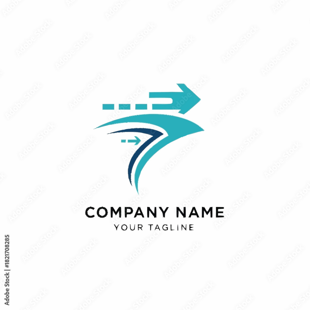 Fototapeta premium Dynamic Arrow Logo Representing Speed and Progress.