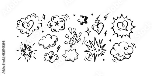 Hand Drawn Doodle Comic Sound Effects Collection explosion