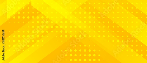 abstract yellow geometric background with halftone wide. Dynamic shapes composition. Cool background design for posters