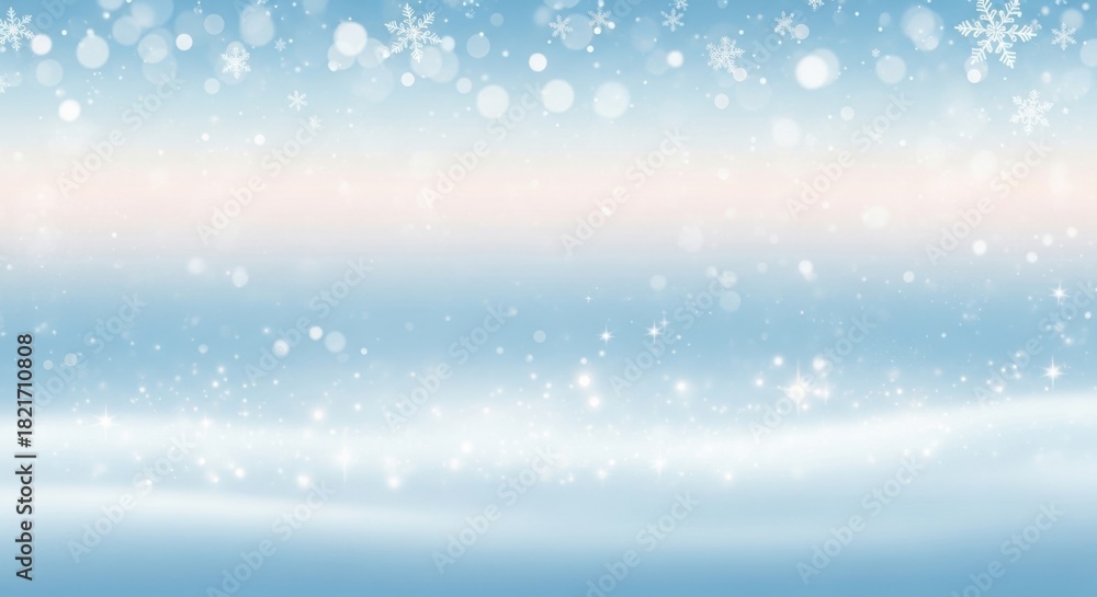 Fototapeta premium A serene winter landscape with gentle snowfall and soft blue hues creating a peaceful and calming atmosphere, perfect for holiday backgrounds