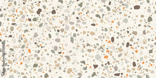 Colorful seamless floral vector pattern texture with abstract geometric circles design and retro dots decoration