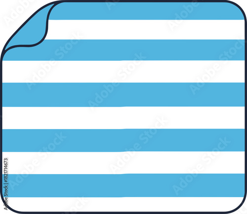 Blue and white striped rounded rectangle evokes summery or nautical themes effortlessly