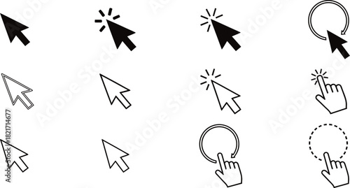 Variety of mouse cursor icons for web design and user interface