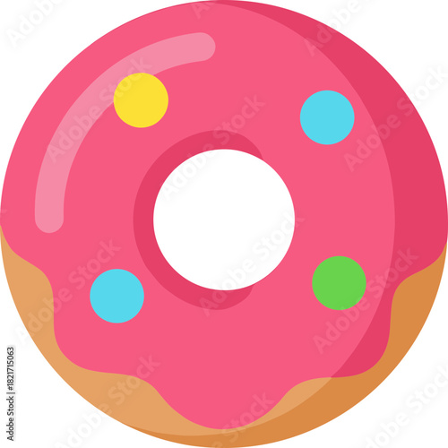 Delicious donut with vibrant sprinkles offers a delightful and sweet visual treat appealing and