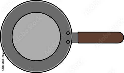 Frying pan vector icon illustration culinary object kitchenware equipment isolated symbol
