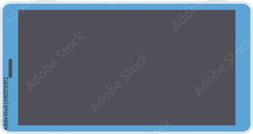 Illustrative digital tablet device with a simple and light blue color palette design