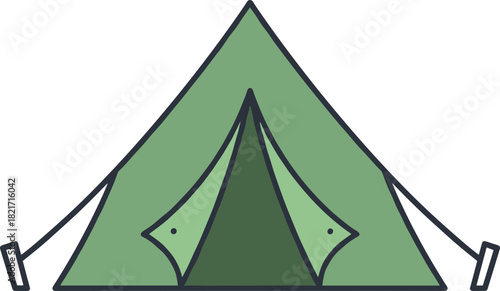 Minimalist camping adventure tent icon for outdoor activities and recreational escapes