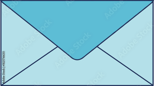 Simple blue envelope vector icon showcasing communication through messages or letters