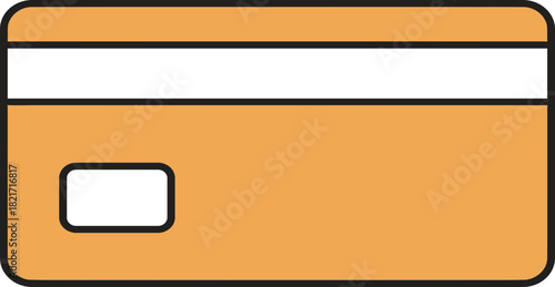 Simplified payment method representation featuring a yellow card icon with white features and