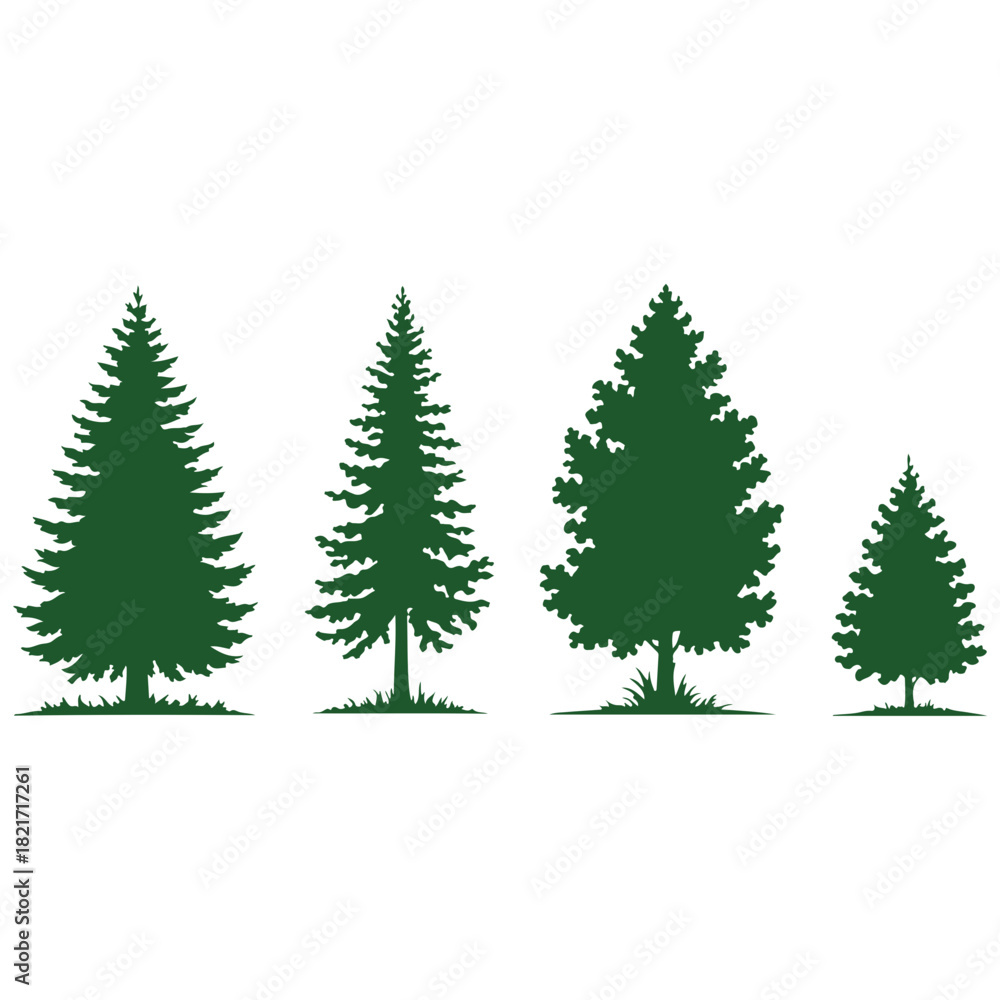 Obraz premium Trees stand in a row against Vector