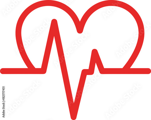 Stylized heart symbol with dynamic line representing vital heart function in bright color
