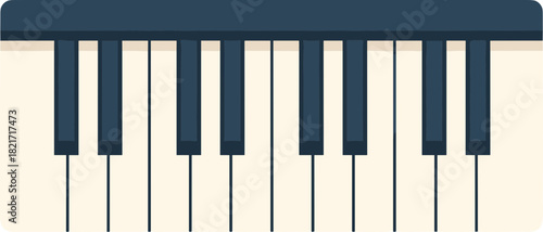 Stylized illustration of a piano keyboard offering a clean and modern musical visual