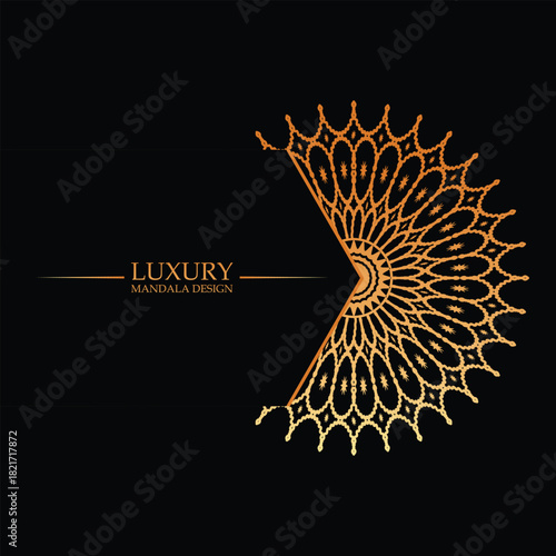 Golden Art Luxury Mandala Ornamental Vector Design Background
