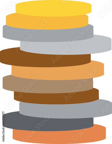 Towering wealth: A conceptual illustration of financial prosperity through stacked coins metaphor
