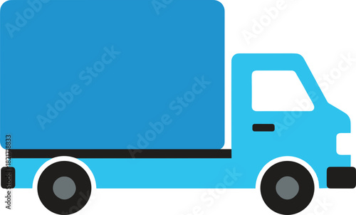 A charming blue delivery vehicle illustration perfect for logistics or transport services