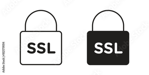 SSL icon Isolated flat vector in outline collection on white background