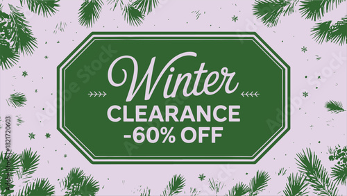 Winter clearance sale advertisement featuring festive Vector.