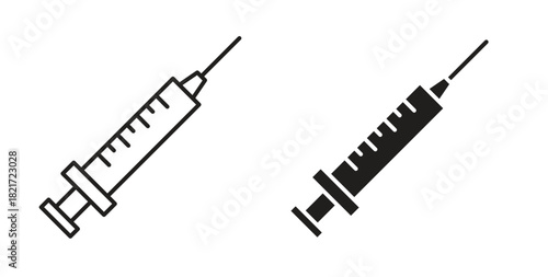 Syringe icon Isolated flat vector in outline collection on white background