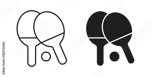 Table tennis icon Isolated flat vector in outline collection on white background