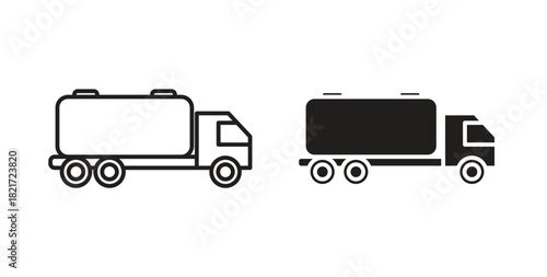Tank truck icon Isolated flat vector in outline collection on white background