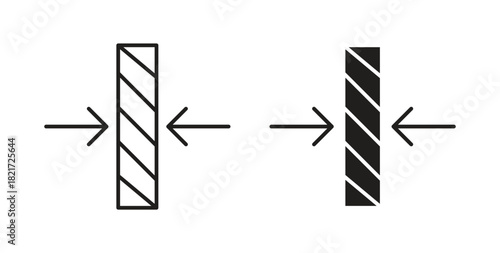 Thickness icon Isolated flat vector in outline collection on white background