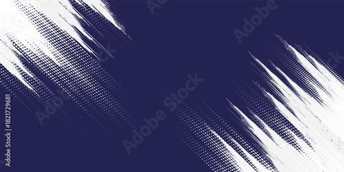 Dots halftone white \u0026 blue color pattern gradient grunge texture background. Dots pop art comics sport style vector illustration